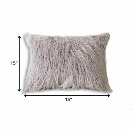 Homeroots 15 x 15 in. Icelandic Sheepskin Square Chair Pad Approx - Grey Brisa 294263